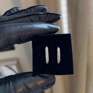 Diamond small hoop earrings